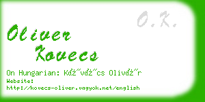 oliver kovecs business card